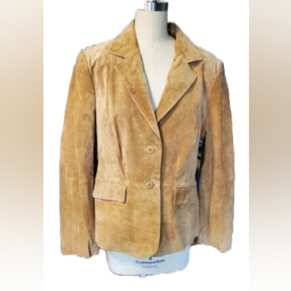 Liz & Co. Vintage Genuine Tan Suede Blazer - Picture 2 of 4